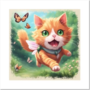 Kawaii Cat Fairy Posters and Art